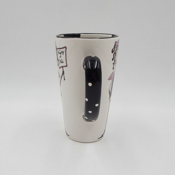 Silvestri Dolly Mama's By Joey Naughty Or Nice Latte Coffee Mug Cup Polka Dots - Picture 2 of 6